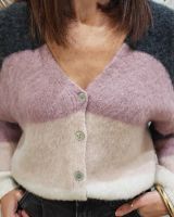 Gilet femme boutonné à rayures Eulalia