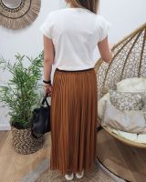 Jupe longue plissée femme élastique pailleté