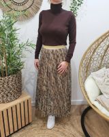 Jupe plissée femme python lurex pailleté