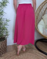 Jupe longue femme fluide boutonnée rose