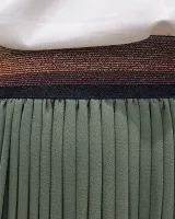 Jupe longue plissée femme grande taille élastique pailleté