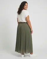 Jupe longue plissée femme grande taille élastique pailleté