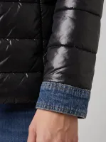 Doudoune femme noire rebords jeans