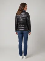 Doudoune femme noire rebords jeans