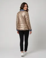 Doudoune dorée rebords jeans