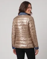 Doudoune dorée rebords jeans