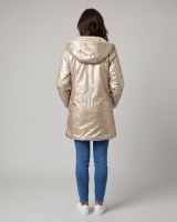 Parka femme dorée réversible fausse fourrure beige Armanda