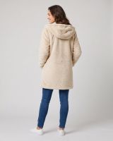 Parka femme dorée réversible fausse fourrure beige Armanda