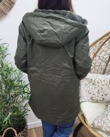 Parka femme kaki réversible fausse fourrure Armanda