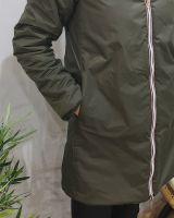 Parka femme longue réversible kaki fausse fourrure kaki