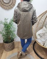 Parka femme bronze réversible fausse fourrure taupe Armanda