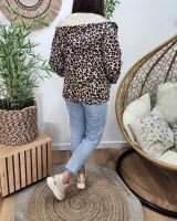 Parka fine femme courte réversible dorée et Léopard noir et beige 