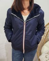 Parka femme bleu marine réversible fausse fourrure Sora