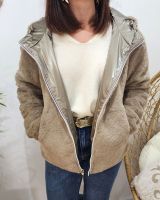 Parka femme bronze réversible fausse fourrure taupe Sora