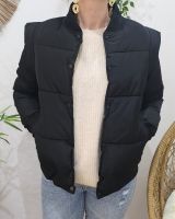 Doudoune noire courte femme style bombers