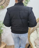 Doudoune noire courte femme style bombers