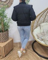 Doudoune noire courte femme style bombers