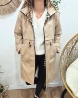 Parka femme longue esprit trench beige Nola