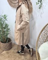 Parka femme longue esprit trench beige Nola