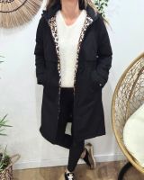 Parka femme longue esprit trench noire Nola