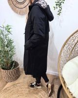 Parka femme longue esprit trench noire Nola