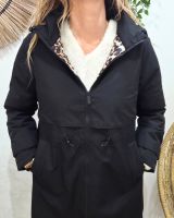 Parka femme longue esprit trench noire Nola