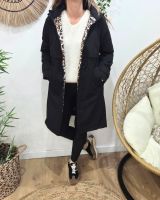 Parka femme longue esprit trench noire Nola