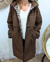 Parka femme longue esprit trench marron Nola