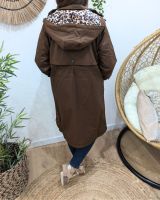 Parka femme longue esprit trench marron Nola