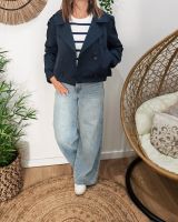 Manteau femme trench court marine