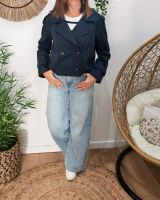 Manteau femme trench court marine