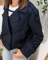 Manteau femme trench court marine