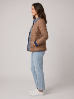 Doudoune femme marron café rebords jeans