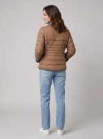Doudoune femme marron café rebords jeans