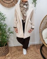 Manteau long femme à capuche poches plaquées