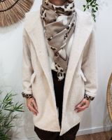 Manteau long femme à capuche poches plaquées