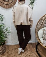 Manteau court femme effet bombers col montant revers à carreaux