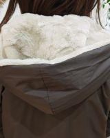 Parka longue femme marron fourrée beige réversible Théia
