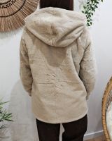 Parka courte femme marron fourrée beige réversible Inara