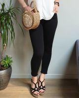 Pantalon femme slim noir taille haute 7/8