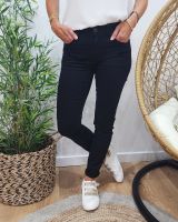 Pantalon femme slim noir fin taille haute