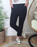 Pantalon tailleur femme fluide 7/8 noir