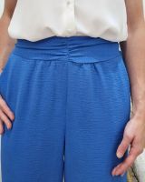 Pantalon fluide femme uni bleu Elysia