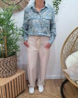 Pantalon femme fluide uni beige Nellie