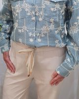 Pantalon femme fluide uni beige Nellie