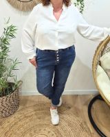 Jean femme élastiqué grande taille bleu foncé Irisia