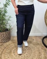 Pantalon élastiqué droit effet jean brut