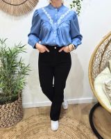 Jean femme noir wide leg