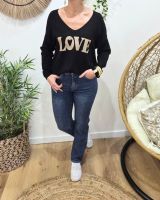 Jean femme droit bleu moyen taille haute coupe confort