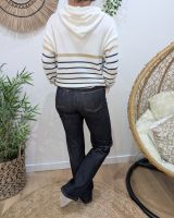 Jean femme wide leg taille haute brut coupe confort +